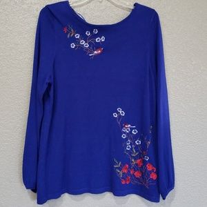 Charter club Women's knit sweater top blue size XL